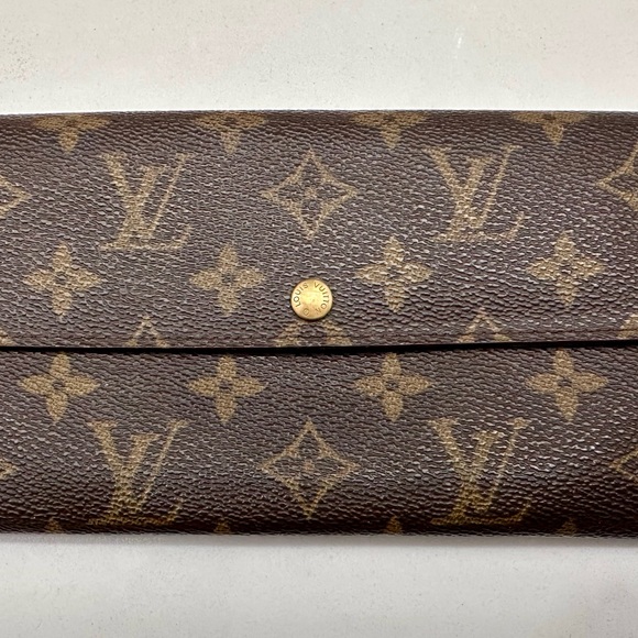 Authentic Louis Vuitton Sarah Monogram Long Wallet Brown - Picture 1 of 12